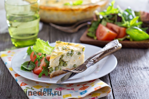 Киш с цветной капустой и стручковой фасолью | Меню недели