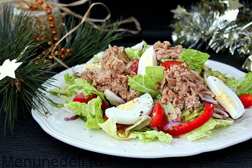Рецепт салат с тунцом и овощами | Меню недели