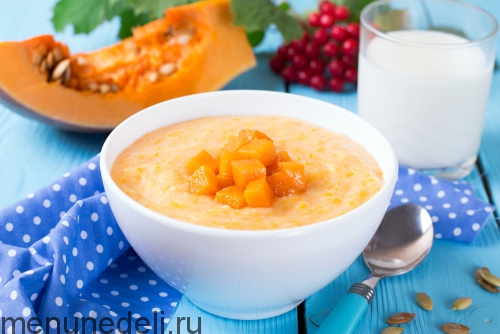 Рецепт каши из кукурузной крупы с тыквой | Меню недели
