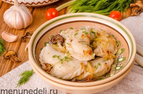 Рецепт постных вареников с картошкой и грибами | Меню недели