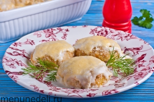Рецепт биточков рыбных с овощами запеченных как в детском саду | Меню недели