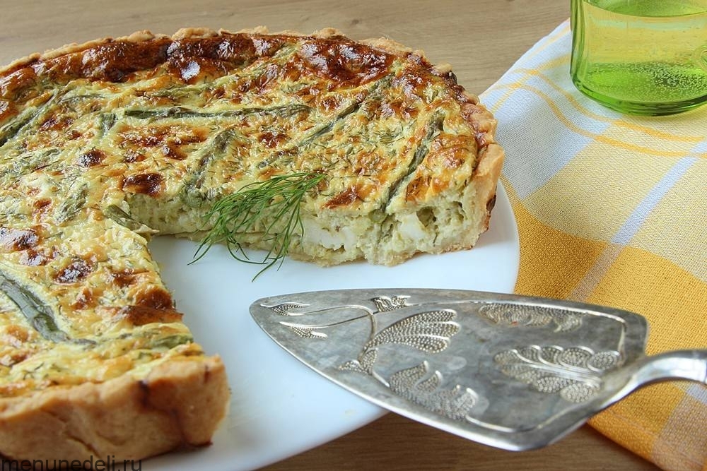 Рецепт киша со спаржей и сыром | Меню недели