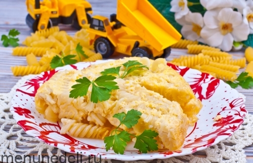 Изделия макаронные, запеченные с яйцами, как в детском саду | Меню недели