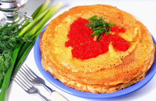 Рецепт блинов с красной икрой | Меню недели