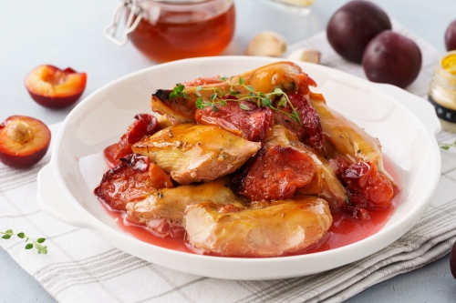 Куриное филе со сливами: рецепт пошаговый с фото | Меню недели